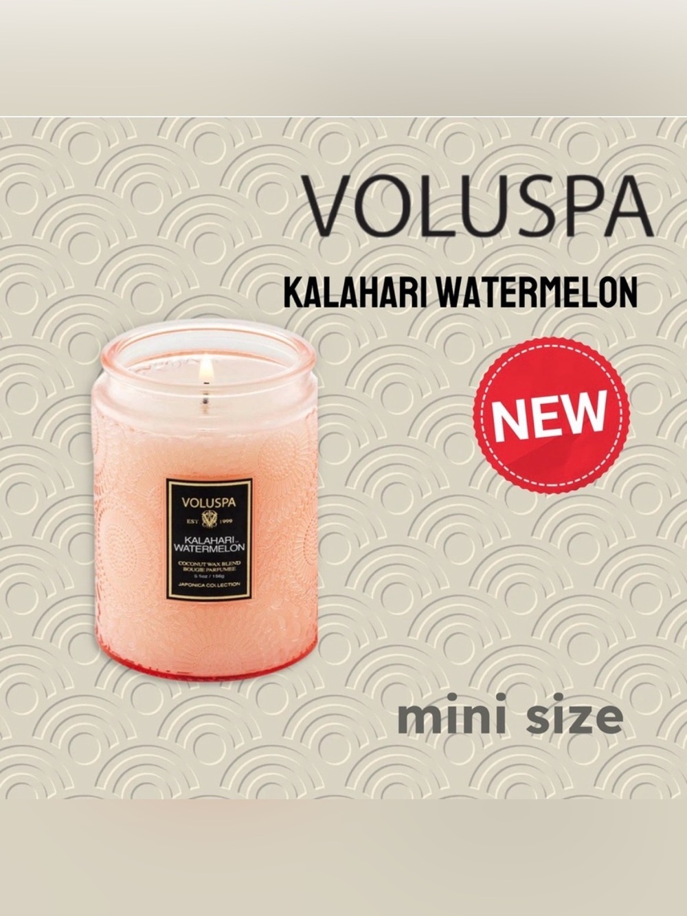 🇺🇸🆕NEW VOLUSPA |MINI | Handcrafted KALAHARI WATERMELON Mini Jar glass candle